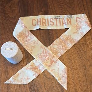 Christian Dior Pink Toile de Jouy Twilly Scarf